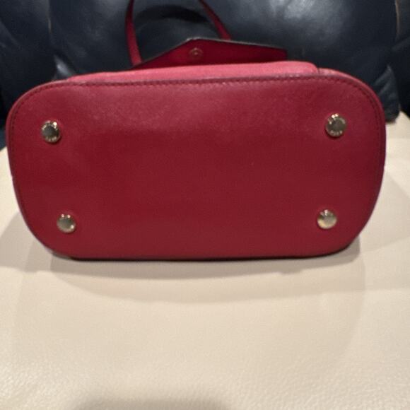 Michael Kors Red Saffiano Leather Shoulder Bag - Picture 4 of 14